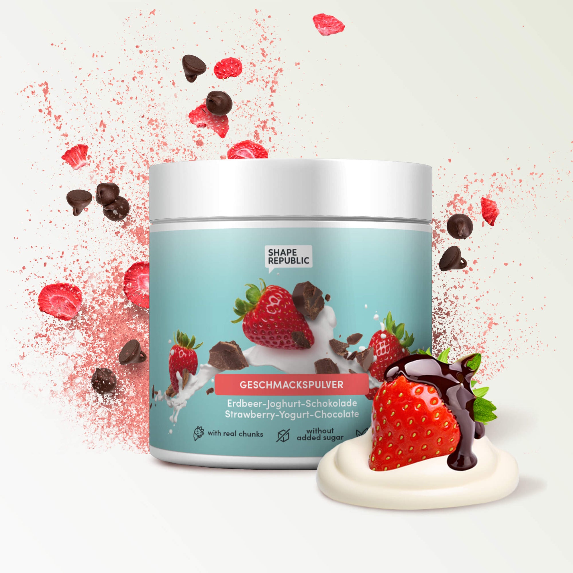 Geschmackspulver 250 g | Erdbeer Joghurt Schokolade | Shape Republic