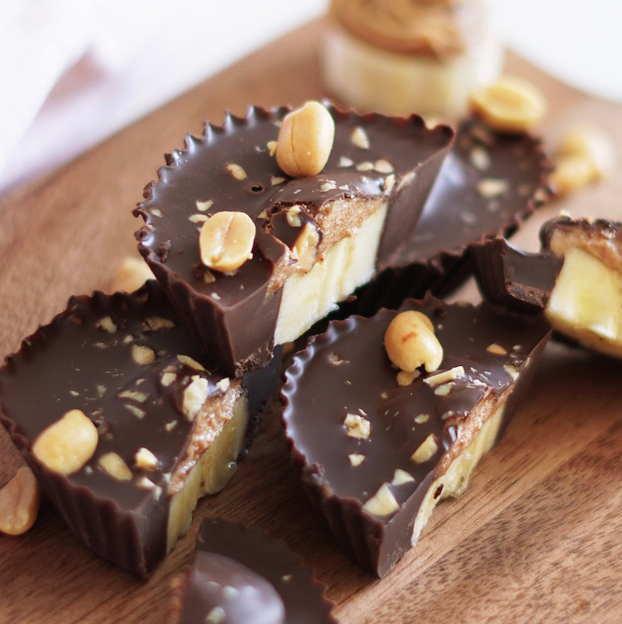 Erdnussbutter Banane Cups
