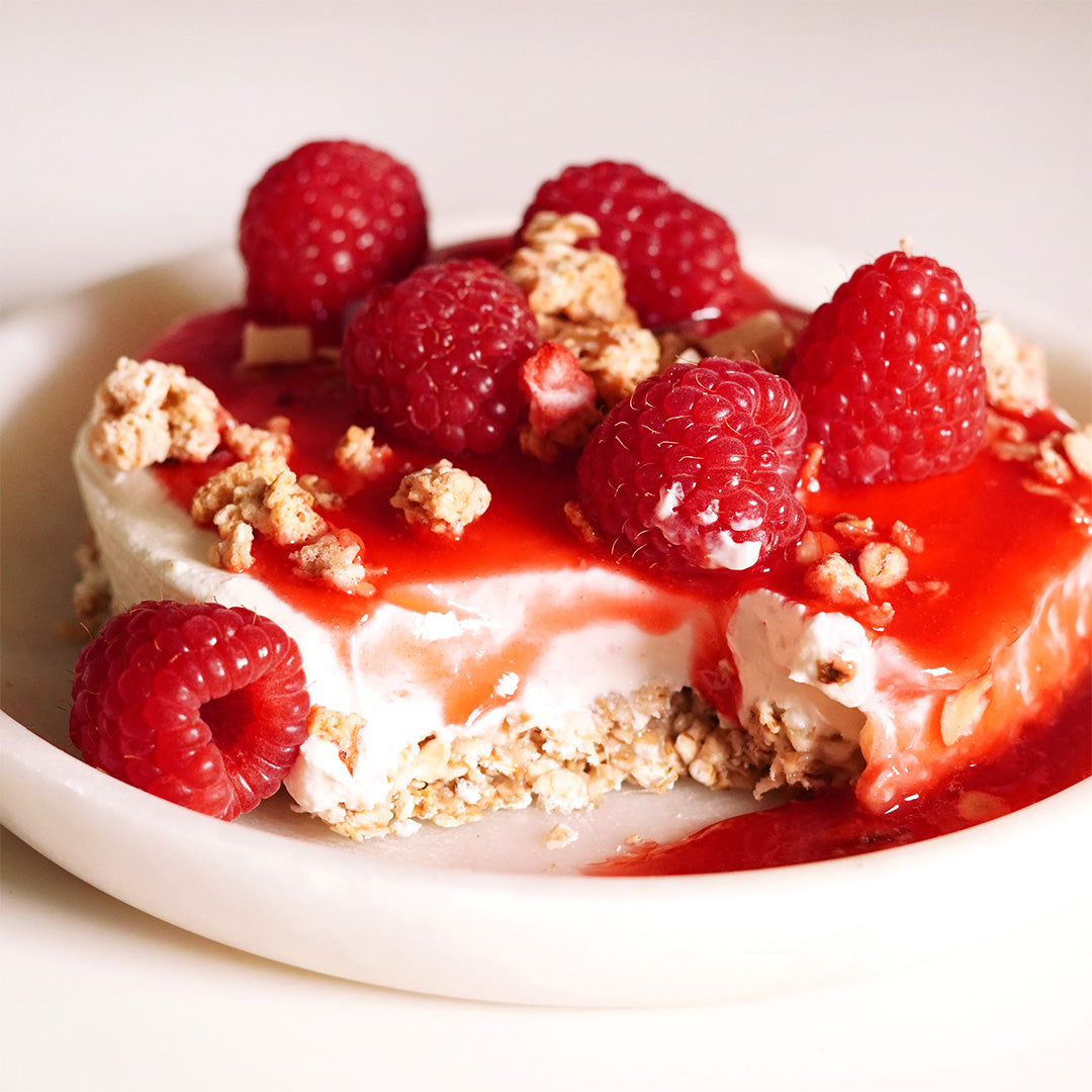 Cheesecake vegan Himbeeren