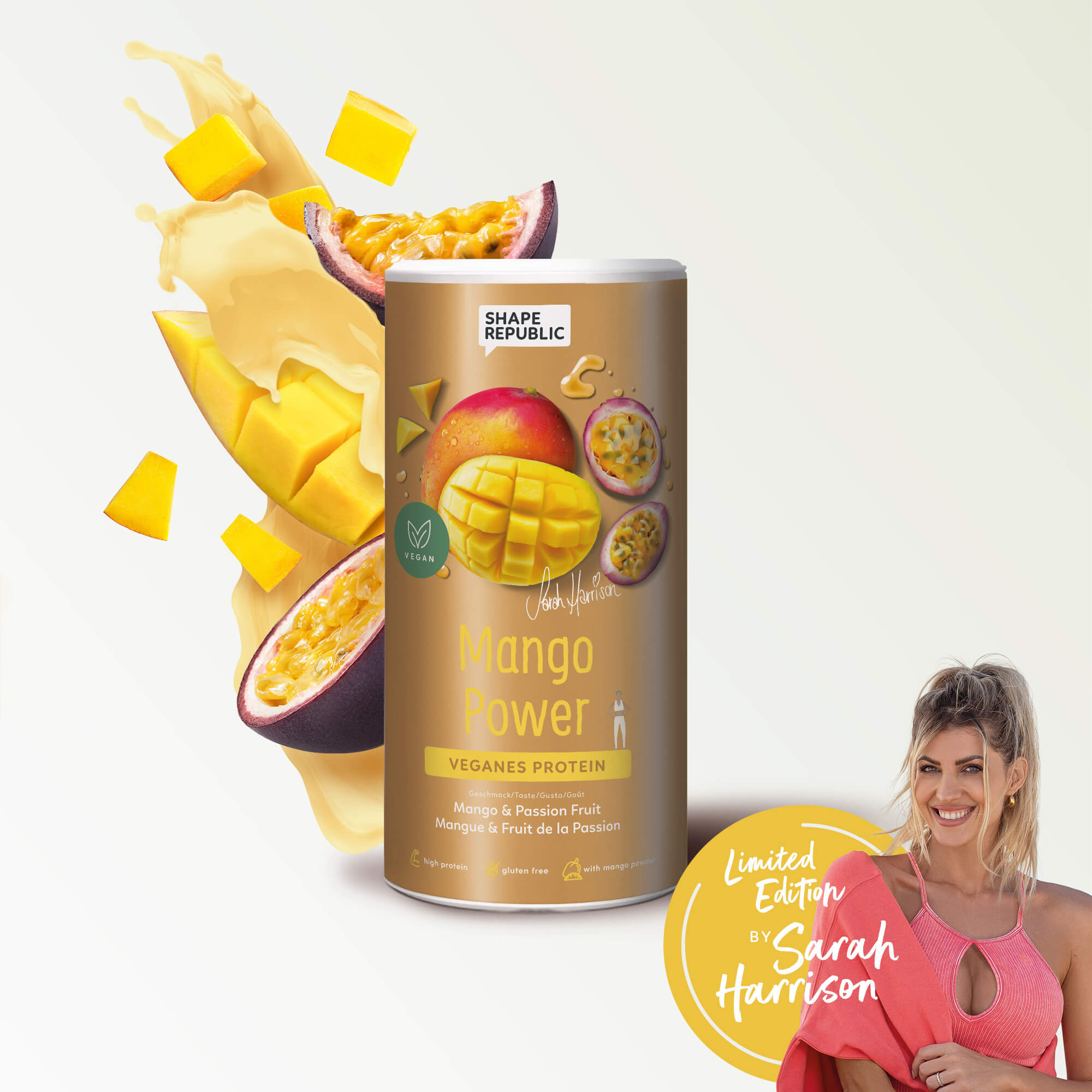 Veganes 3K Protein 420g |  Mango & Passionfruit Proteinshake | Shape Republic