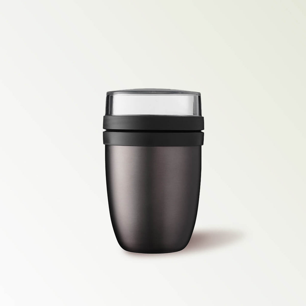 Mepal Lunchbox Lunchpot Ellipse-Titanium 500 ml Thermo-Essensbehälter to go, Polypropylen, RVS, PCTG, Hält Speisen lange warm oder kühl, 500 + 200 ml, Polypropylen